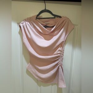 Zara Soft Pink Ruched Blouse
